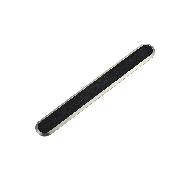 Striscia per pavimentazione con indicatore tattile in acciaio inossidabile con inserto in carborundum nero RY-TS011