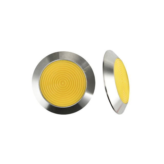 Borchie indicatori tattili in acciaio inossidabile con inserto in PU giallo/nero RY-DS156