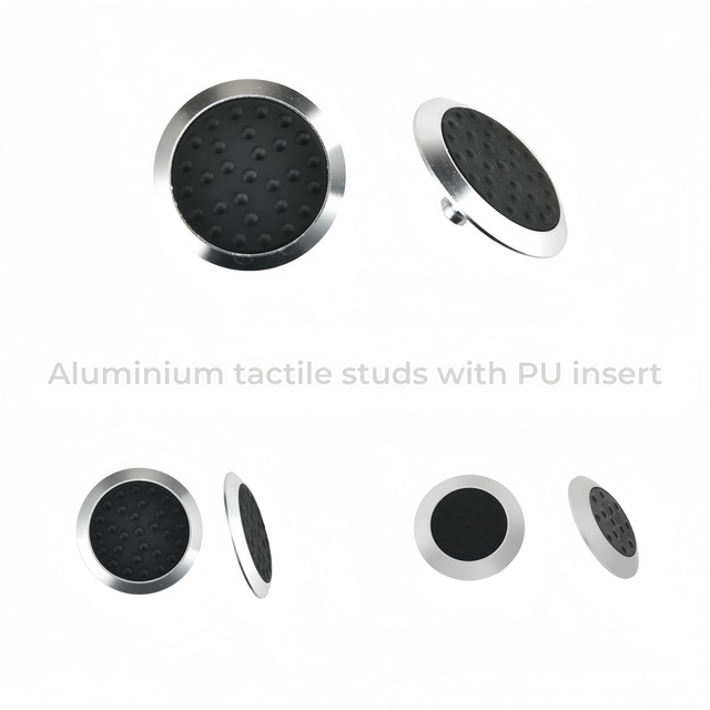 Indicatori tattili in alluminio per pavimentazione stradale con inserto in PU RY-DA305/311