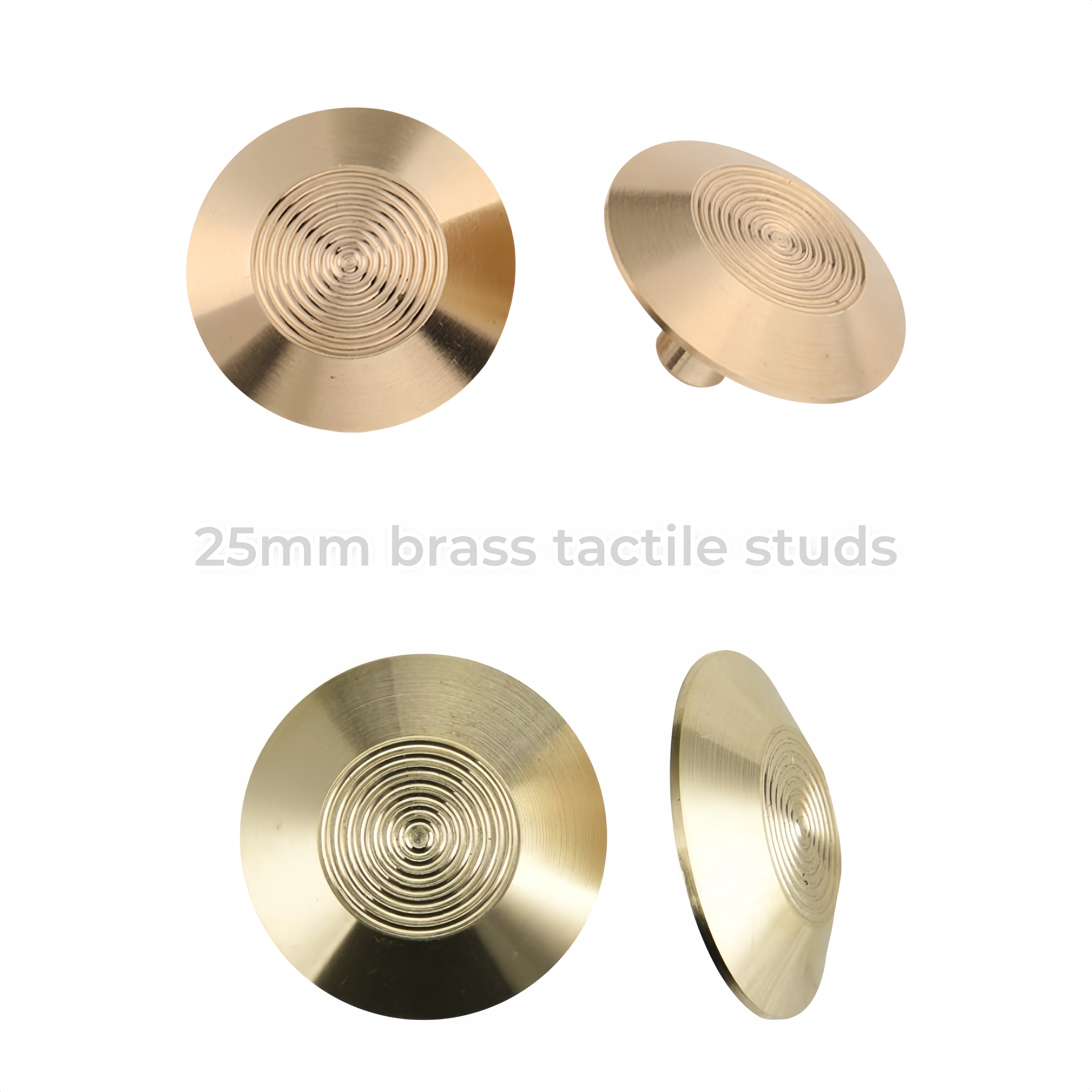 Indicatori tattili per superficie di calpestio in ottone da 25 mm Borchie per pavimentazione Cupole a punti con superficie circolare RY-DB209/261